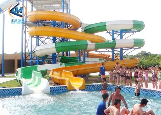 Large Spira Slide And Straight Slide Combination Water Slide