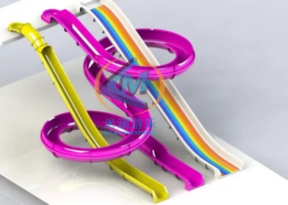 Goede prijs. Waterpretpark Spiraal Glasvezel Glijbaan Aangepast Voor Commercieel Gebruik online