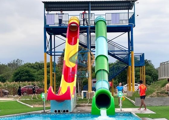 Good price High Durability Fiberglass Pool Slide Straight For Public Outdoor Use online