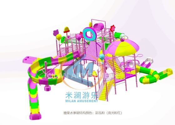 Prezzo buono Parco giochi acquatici in fibra di vetro di 35x20m in linea