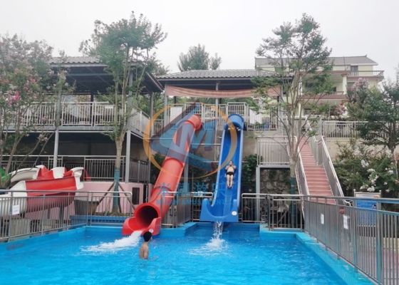 Bon prix Toboggan aquatique droit en fibre de verre avec traitement anti-âge et acier galvanisé à chaud en ligne