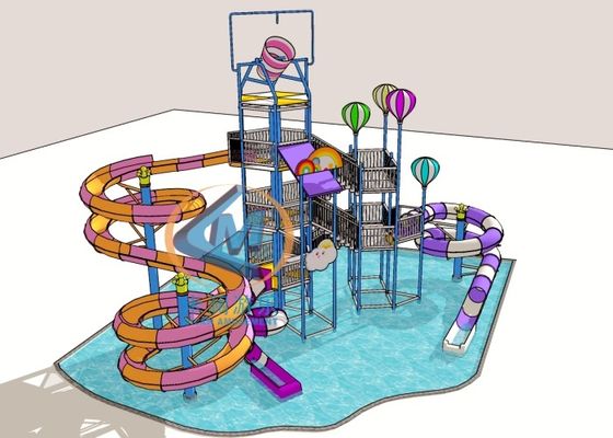Bon prix Toboggan aquatique personnalisé pour aire de jeux sur le thème des bonbons, 26x18x15m, durable pour piscine, complexe hôtelier, villa avec piscine en ligne