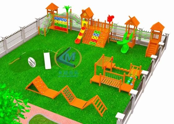 Goede prijs. Speelapparatuur op maat van hout, niet-standaard 50x35m voor recreatiecentrum online