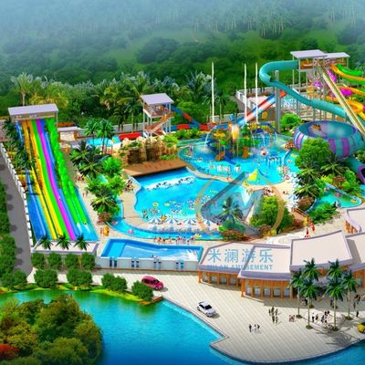 Buen precio Diseño personalizado de parque acuático con material de fibra de vidrio para grandes parques públicos comerciales en línea