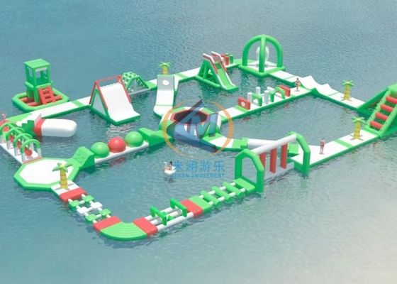 Prezzo buono Parco acquatico gonfiabile all'aperto in materiale PVC, parco giochi acquatico gonfiabile 70x50m per piscina bassa in linea