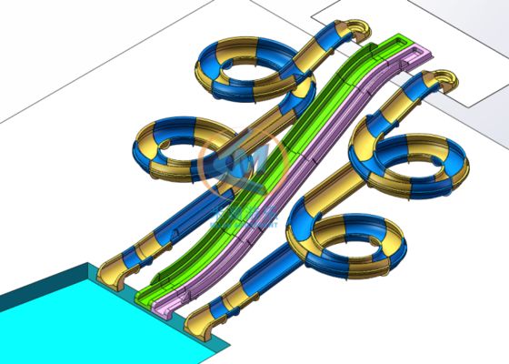 Bon prix Modèle symétrique piscine toboggan parcs aquatiques toboggans durables pour les enfants en ligne