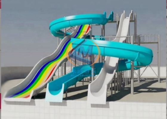 Good price Fiberglass Curved Spiral Water Slide Custom Height For Indoor Outoor Usage online