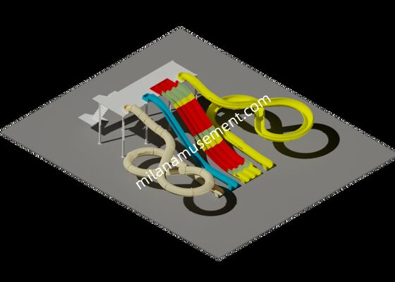 Bon prix Toboggan aquatique MILAN pour parc aquatique, hauteur personnalisée, anti-corrosion, avec des caractéristiques colorées en ligne