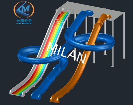 Harga bagus Kolam Air Anti-korosi Seluncuran Fiberglass Taman Air dengan Ketinggian Kustom on line