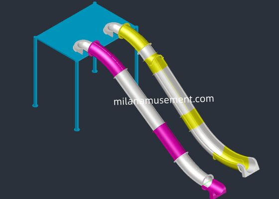 Bon prix Toboggan aquatique en fibre de verre, droit, résistant à la rouille, pour adultes et adolescents en ligne