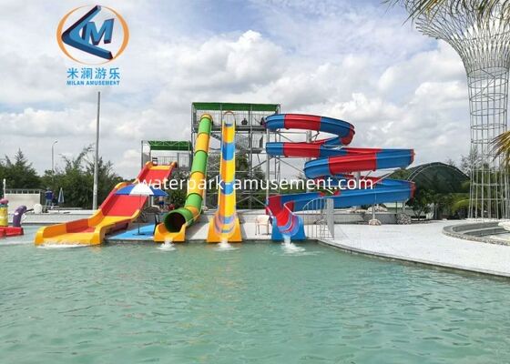 Giá tốt Cầu trượt công viên nước bằng sợi thủy tinh kháng tia UV với thiết kế tùy chỉnh cho các cơ sở thể thao dưới nước trực tuyến