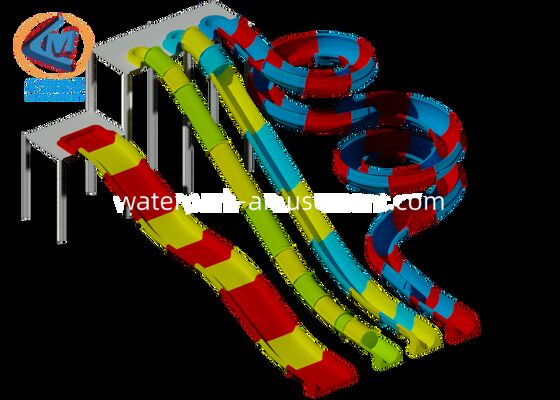 Bom preço Escorrega de Piscina de Água FRP com Design Colorido e 12 Anos de Vida Útil para Parques Aquáticos e Resorts on-line