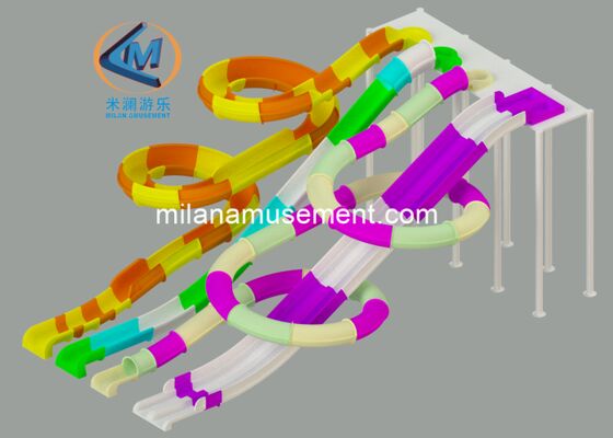 Harga bagus Slide taman air FRP dengan lapisan tahan UV untuk fasilitas air on line