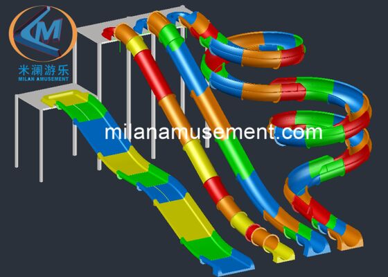Good price Durable Fiberglass Pool Slide with 8-10mm Thickness and 12 Years Lifespan for Water Parks online