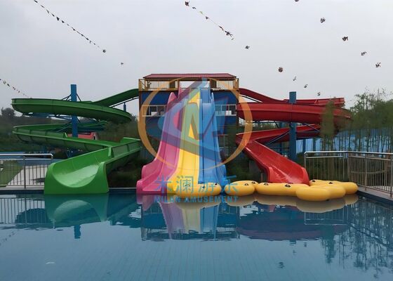 Buen precio Tobogán acuático de fibra de vidrio de 9M/12m de altura para parque acuático en línea