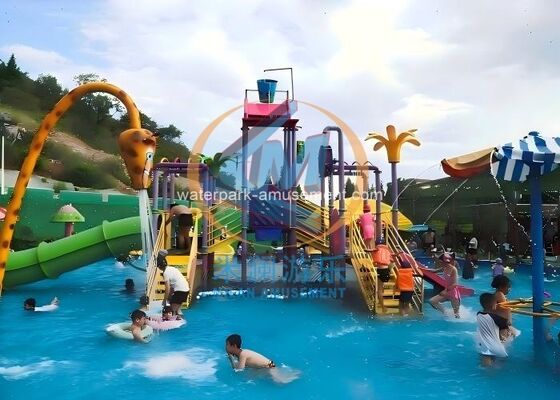Small Size Colorful Outdoor Water Amusement Slide With Fiberglass