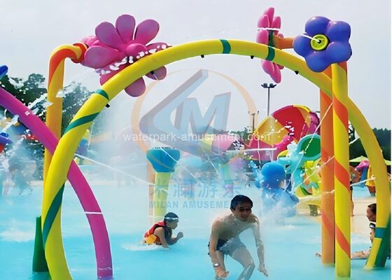 Buen precio 3.5 * 2.5m en forma de arco Spray de agua de agua de parque infantil Splash Pad en línea