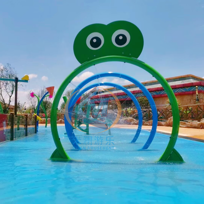 A Frog-shaped Arch With Fun Water Spraying Commercial Splash Pad
