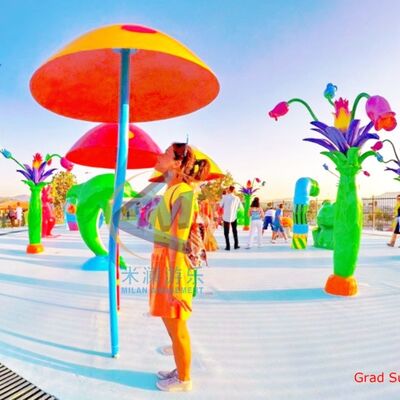 Kid's Water Park Equipment Splash Pad For Mushroom Design