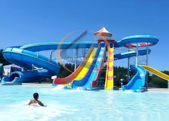 Goede prijs. Leuke waterpretparken Hoge snelheid waterglijbaan voor commercieel gebruik online