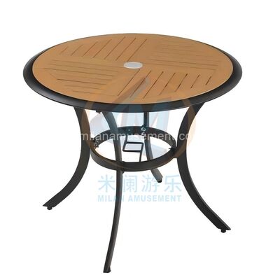 Buen precio Mesa redonda de madera contrachapada con un agujero en el escritorio en línea